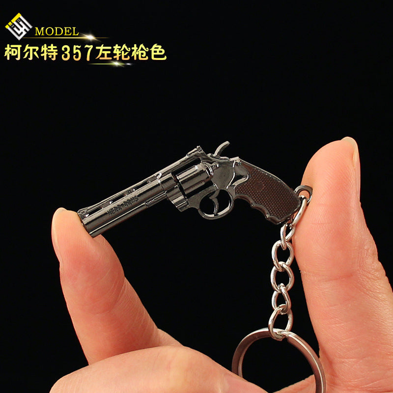 Wholesale small size Alloy Pistol Model Mini Bull Keychain Pendant