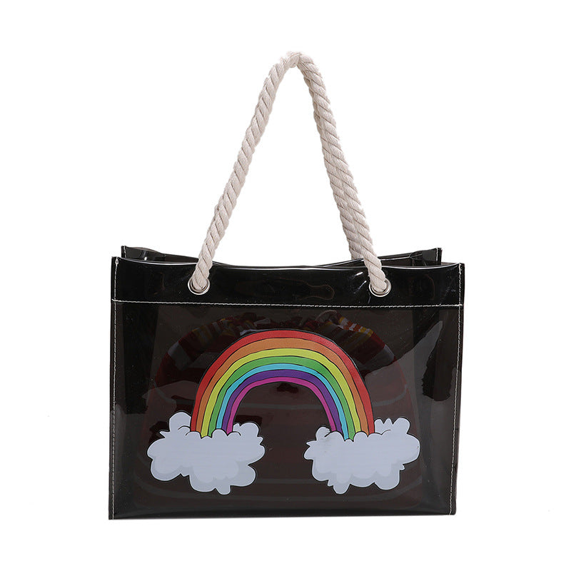 Wholesale High Capacity Rainbow PVC Handheld Tote Bag