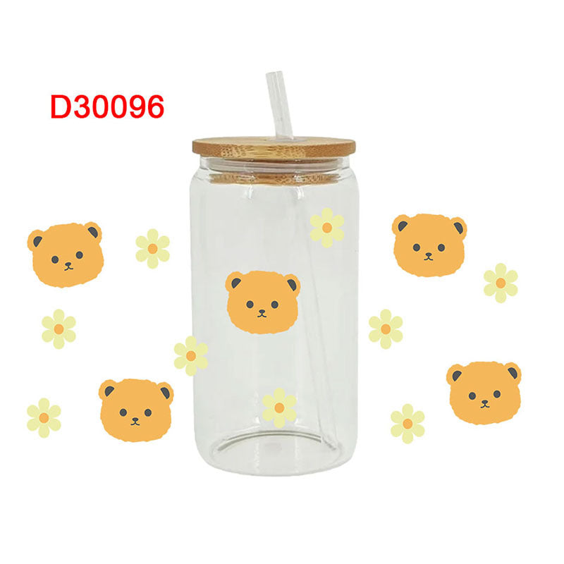 Wholesale Cartoon Chicken Monkey Diverse Animals 16oz Cup UV DTF Wraps