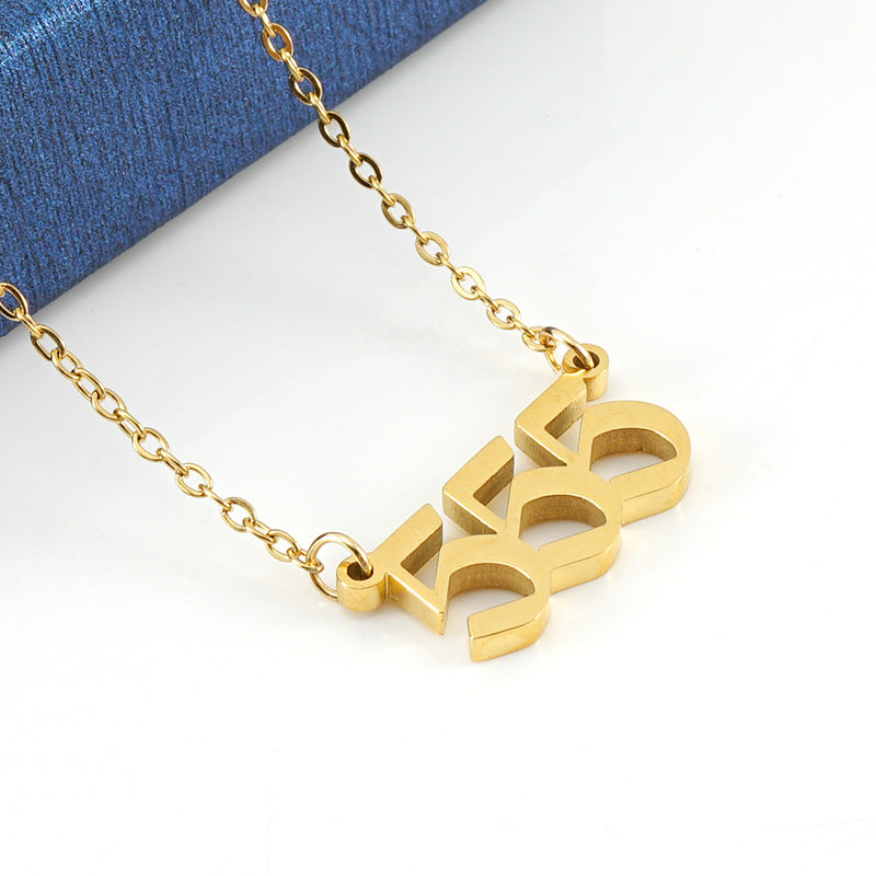 Wholesale Stainless Steel Lucky Number Necklace