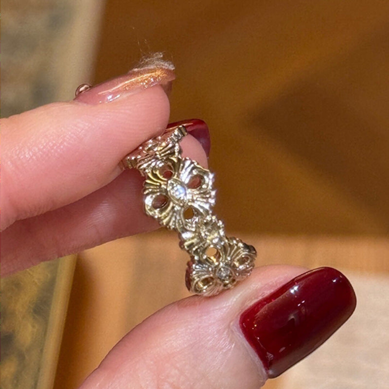 Wholesale Vintage mid-century style luxury filigree butterfly ring