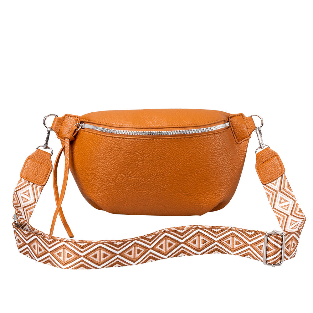 Wholesale Pu Leather Large Capacity Cross-body Pleated Waist Bag
