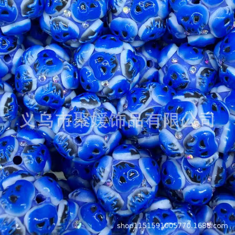 Wholesale 20pcs  Ghost Head Wearable Straight Hole 3D Focal Beads