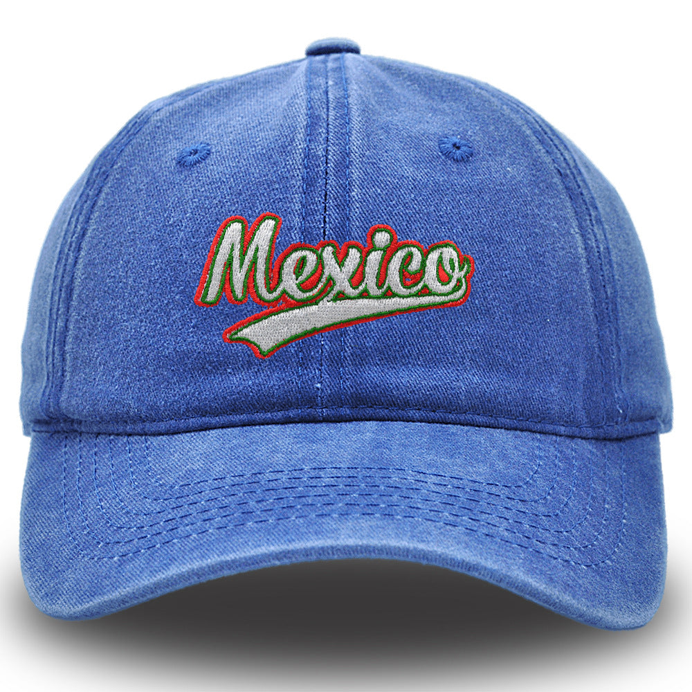 Wholesale Embroidered Mexico Washed Casual Sun Visor Baseball Cap