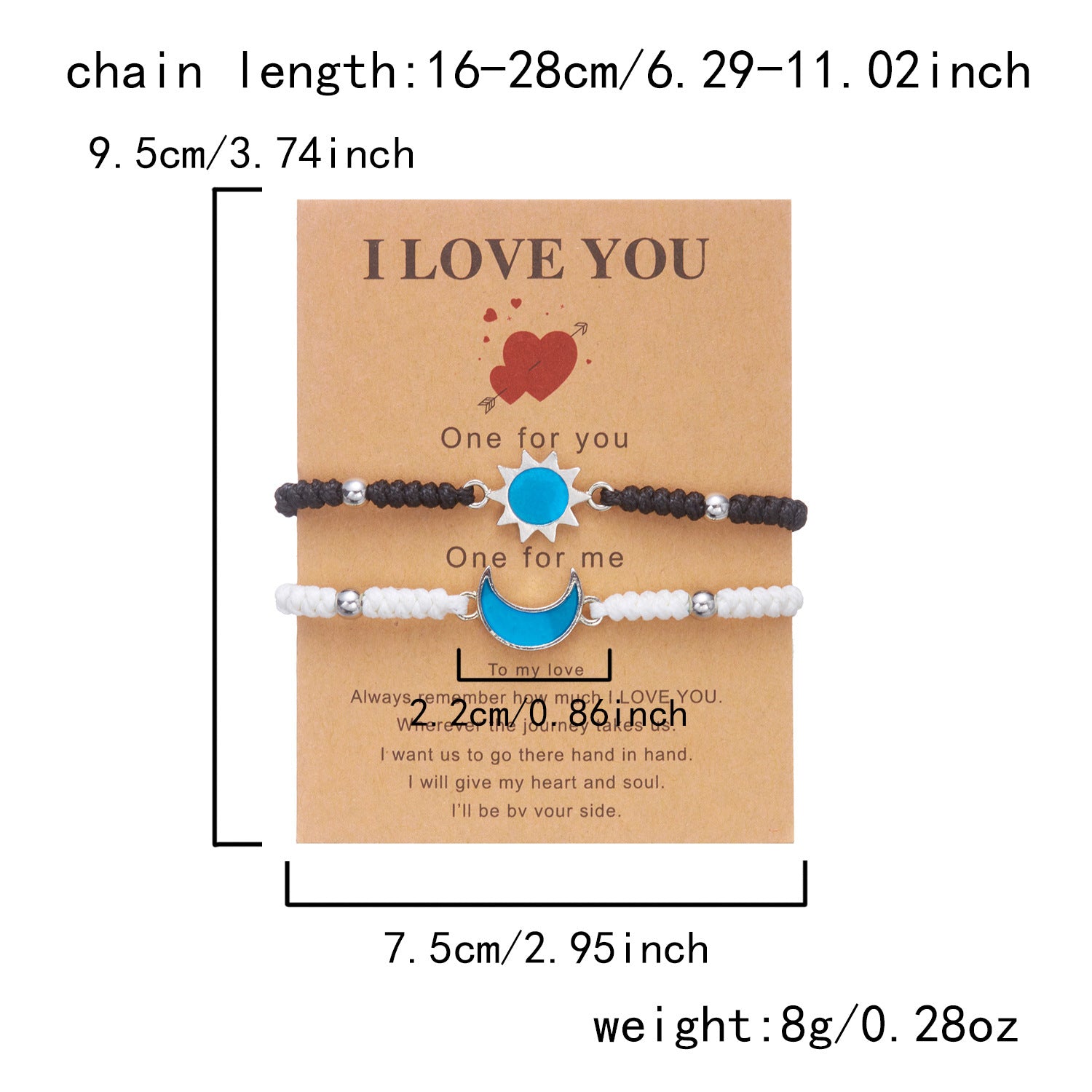 Wholesale Miyuki Luminous Sun Moon Valentine' s Day Hand Rope