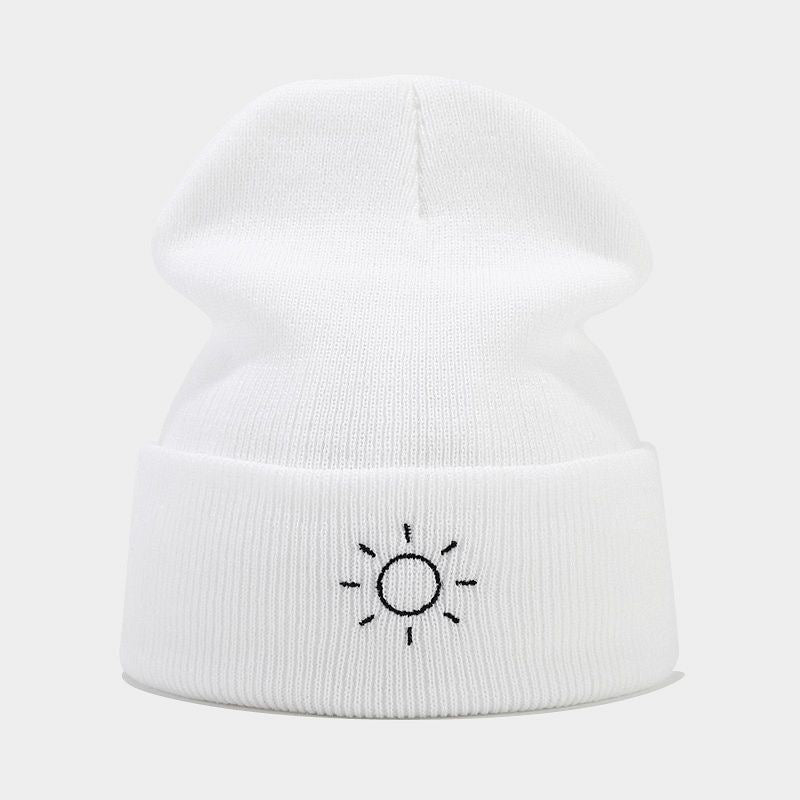 Wholesale Winter Hat Simple Sun Embroidered Woolen Hat Knitted Hat