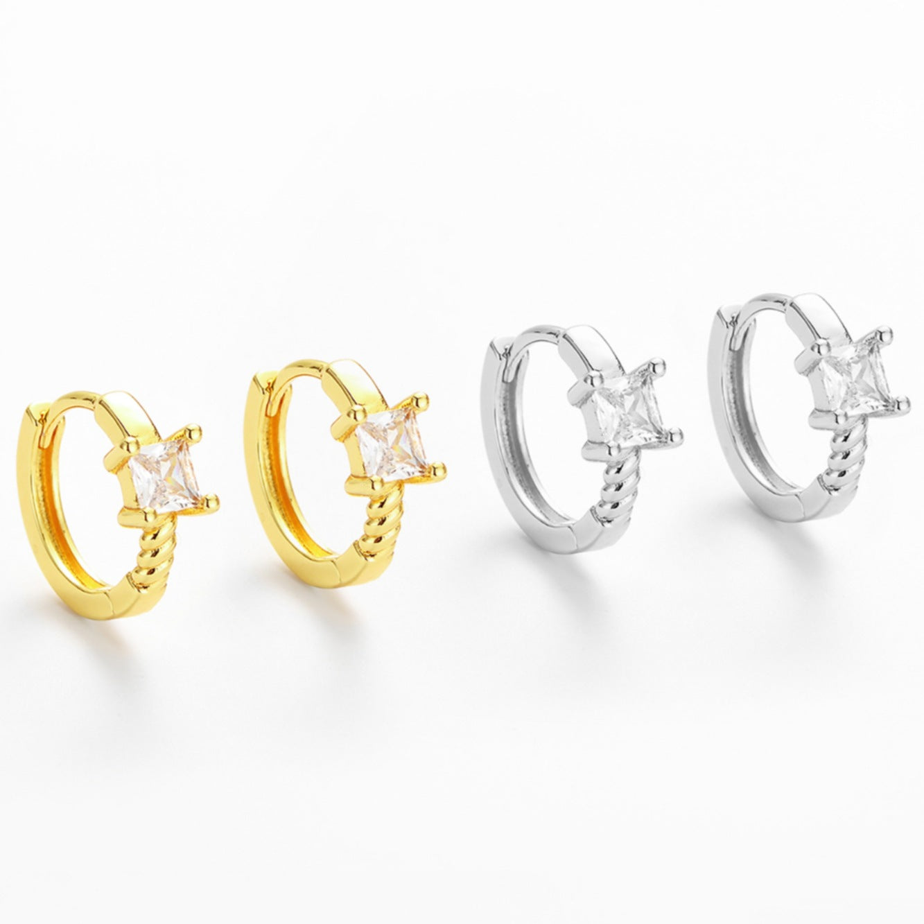 Wholesale Trendy square zircon earrings,  a niche and popular style for women.