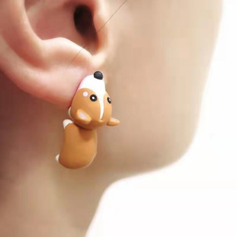 Wholesale Small animal bites ear  dinosaur shark earrings