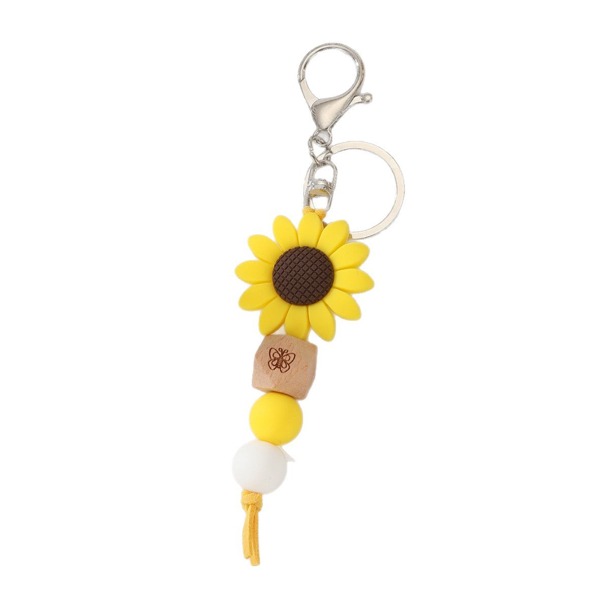 Wholesale Silicone Sunflower Bead Keychain Bracelet Bag Charm Gift
