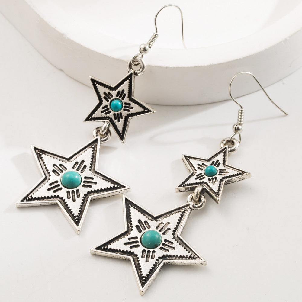 Wholesale Turquoise Earrings Retro Bohemian Earrings