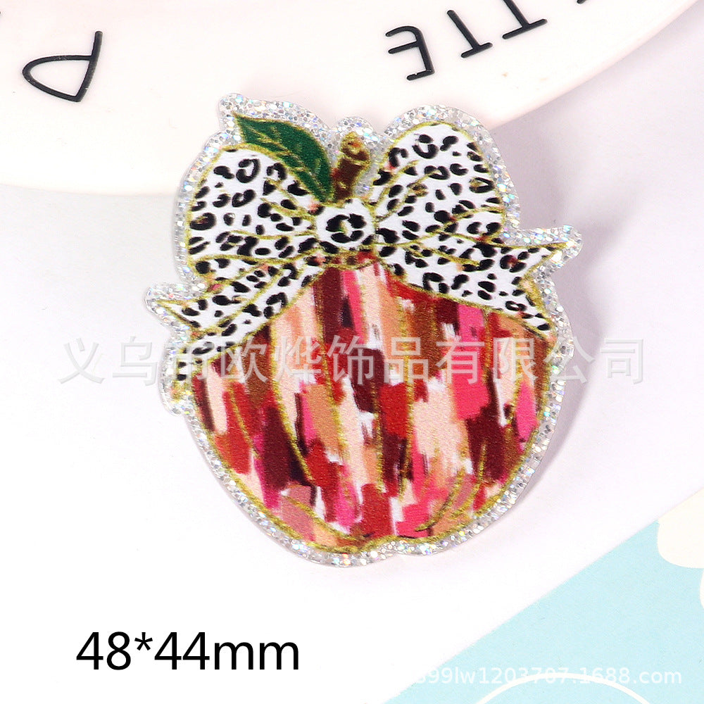 Wholesale New loose powder cartoon letters cute jewelry acrylic pin DIY patch accessories