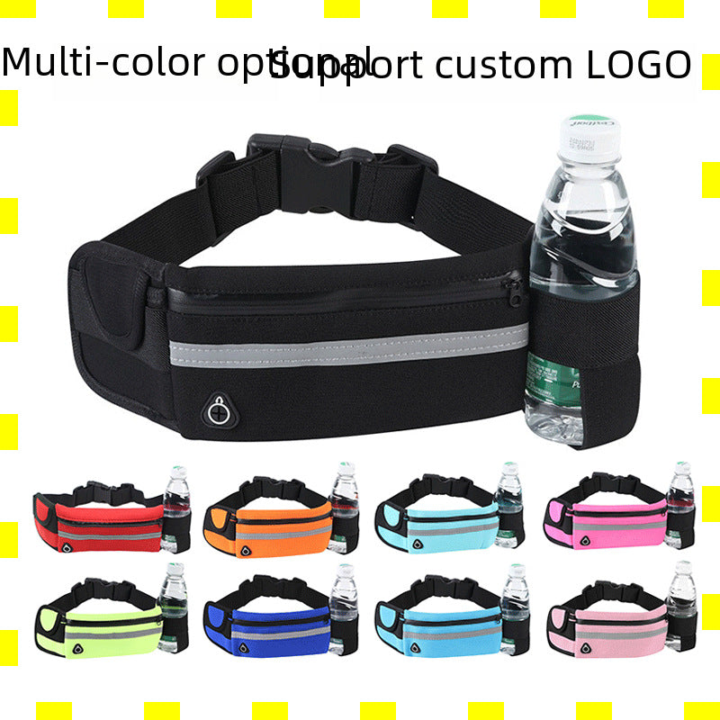 Wholesale Silk screen printing outdoor sports waist bag mobile phone running belt multifunctional men and women invisible water bottle bag