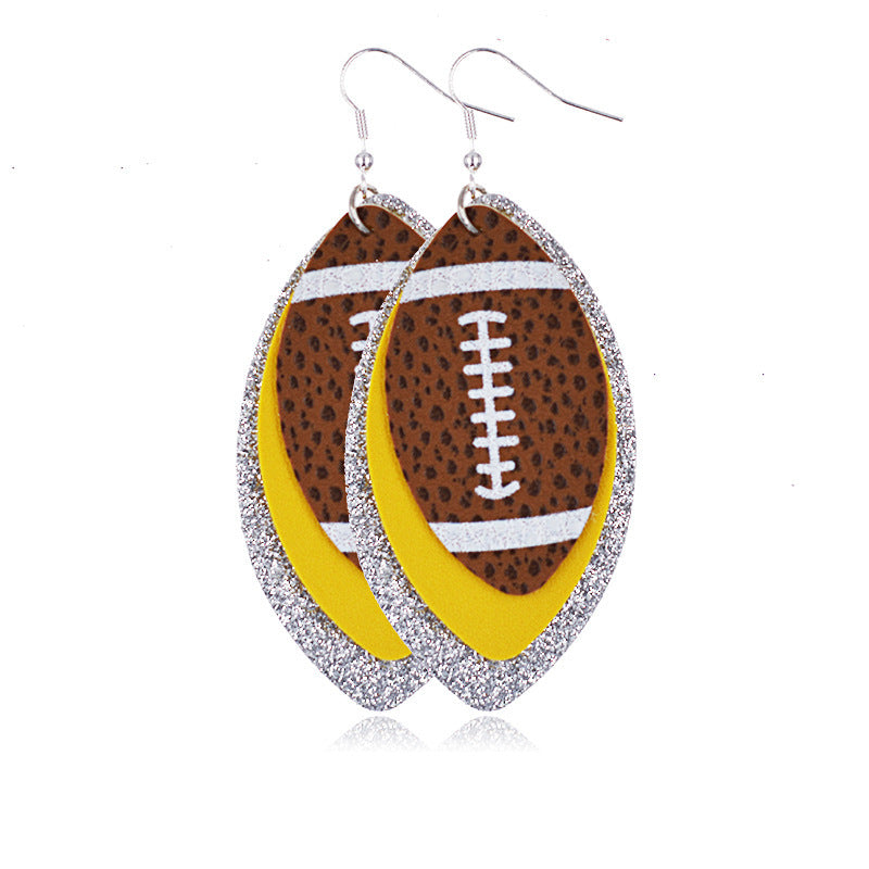 Wholesale Multi-layered Rugby Leather Earrings