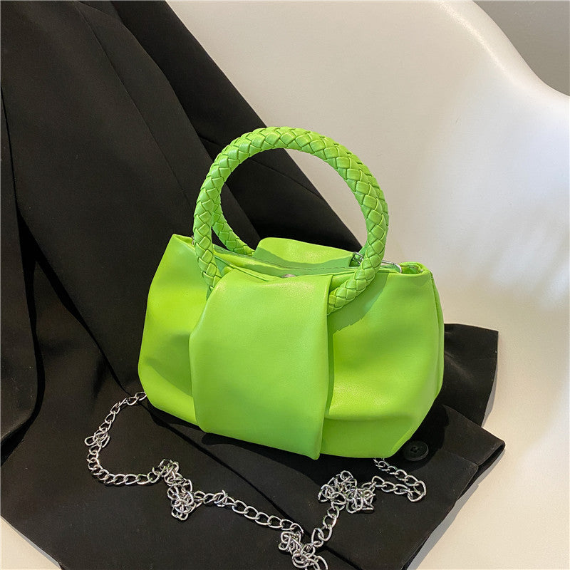 Wholesale PU Candy Color Pleated Cloud Bag