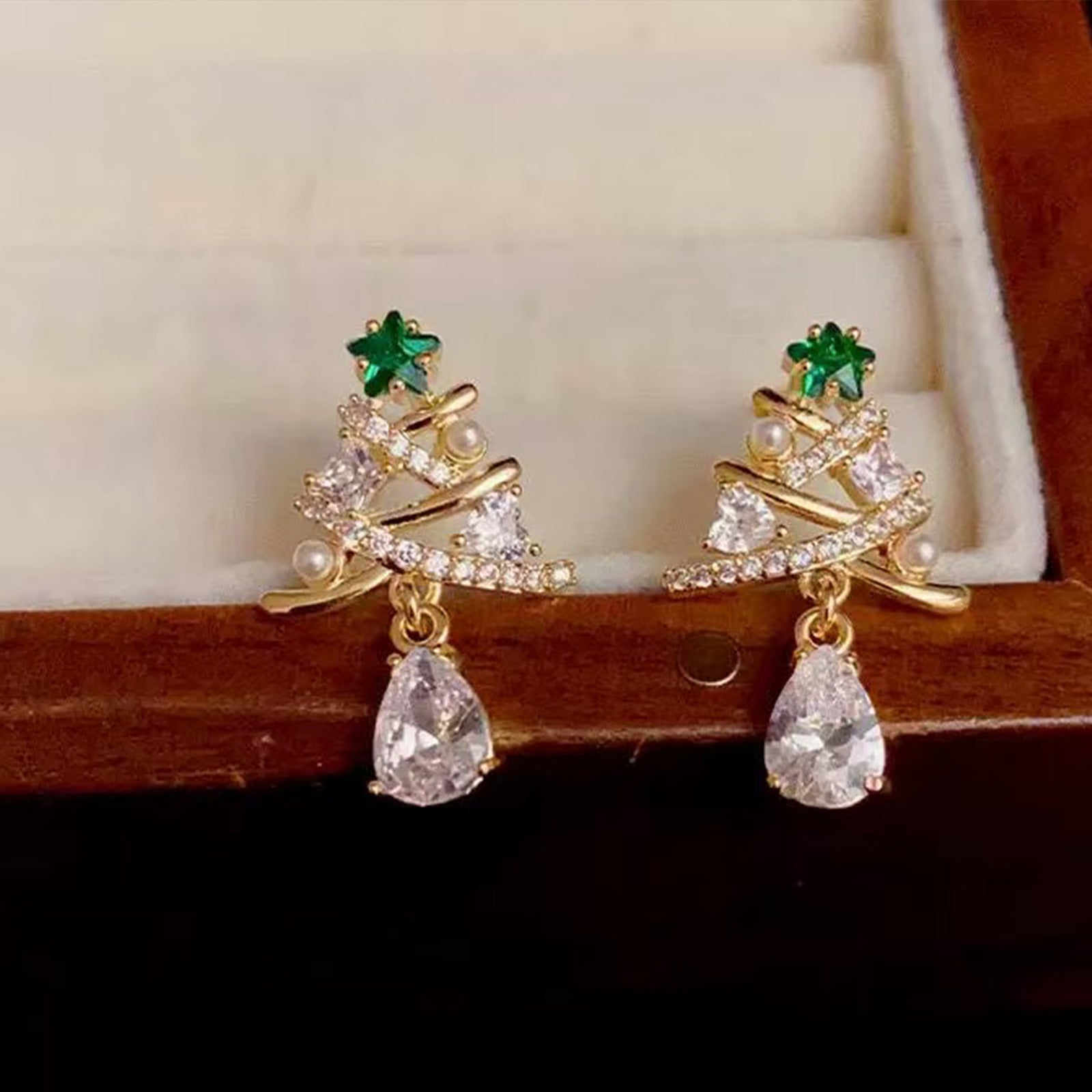 Wholesale Christmas Series Asymmetrical Earrings