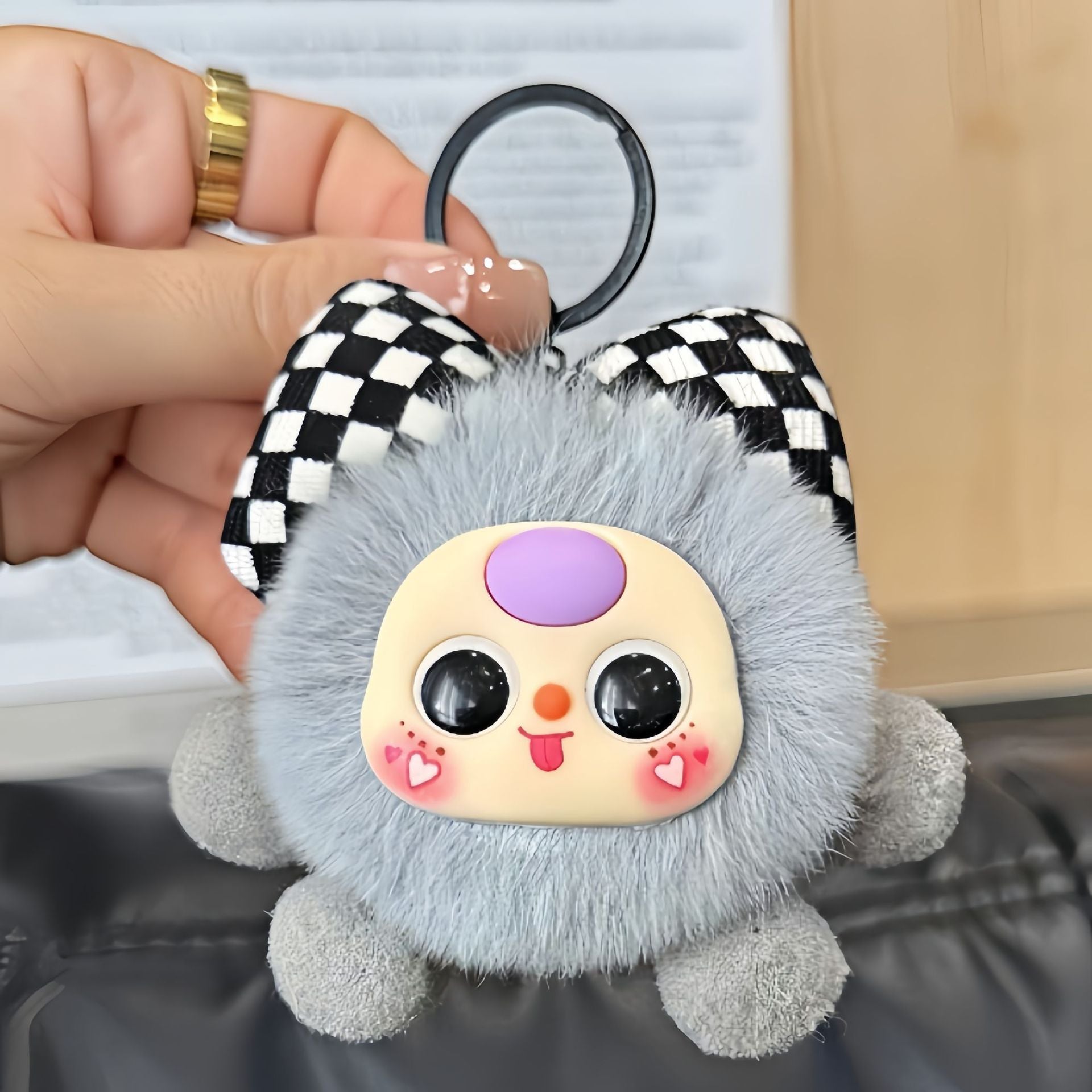 Wholesale Otter Rabbit Bow Small Coal Ball Cartoon Keychain