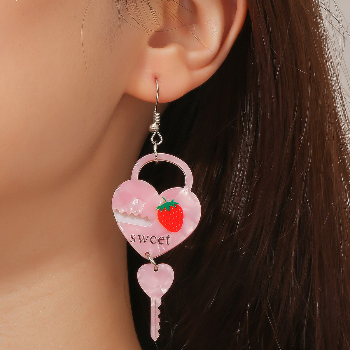 Wholesale Valentine's Day Love Flower Acrylic Earrings