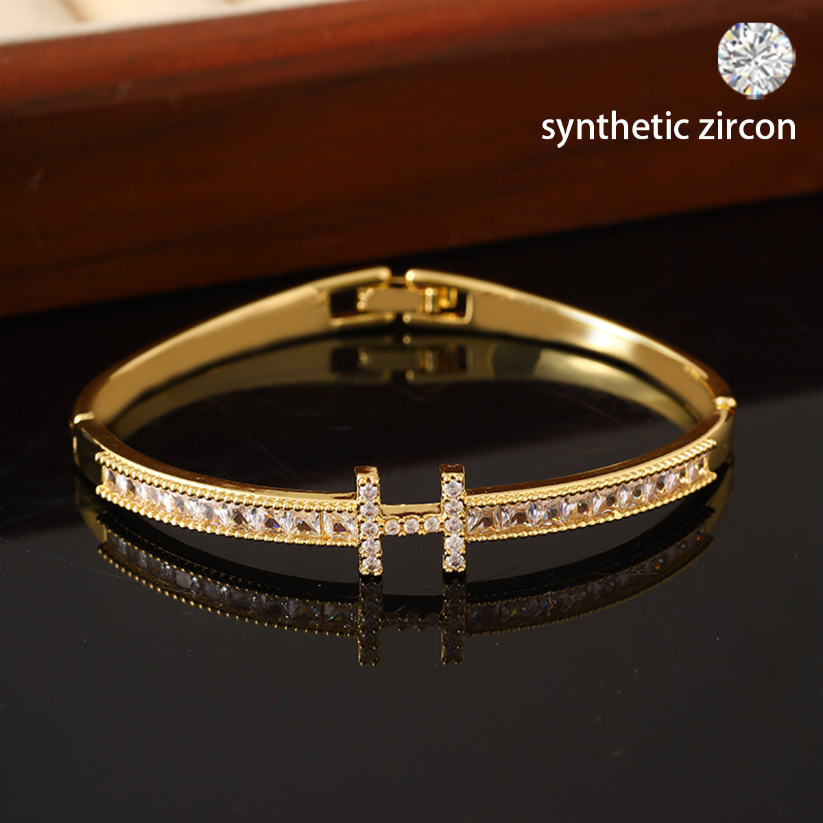 Wholesale Nail copper micro inlaid zircon open bracelet