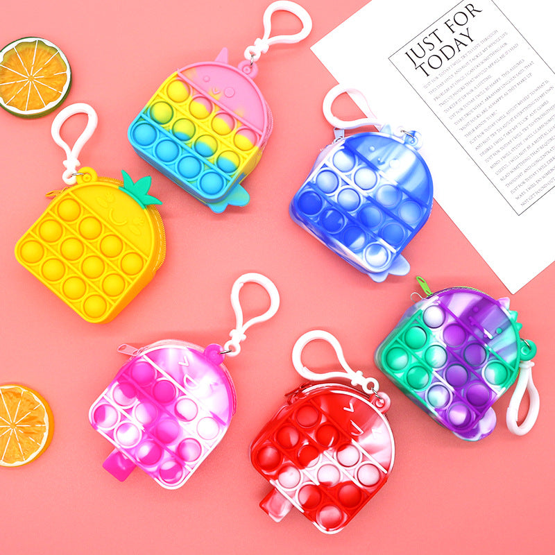 Wholesale Decompression Silicone Coin Purse Keychain