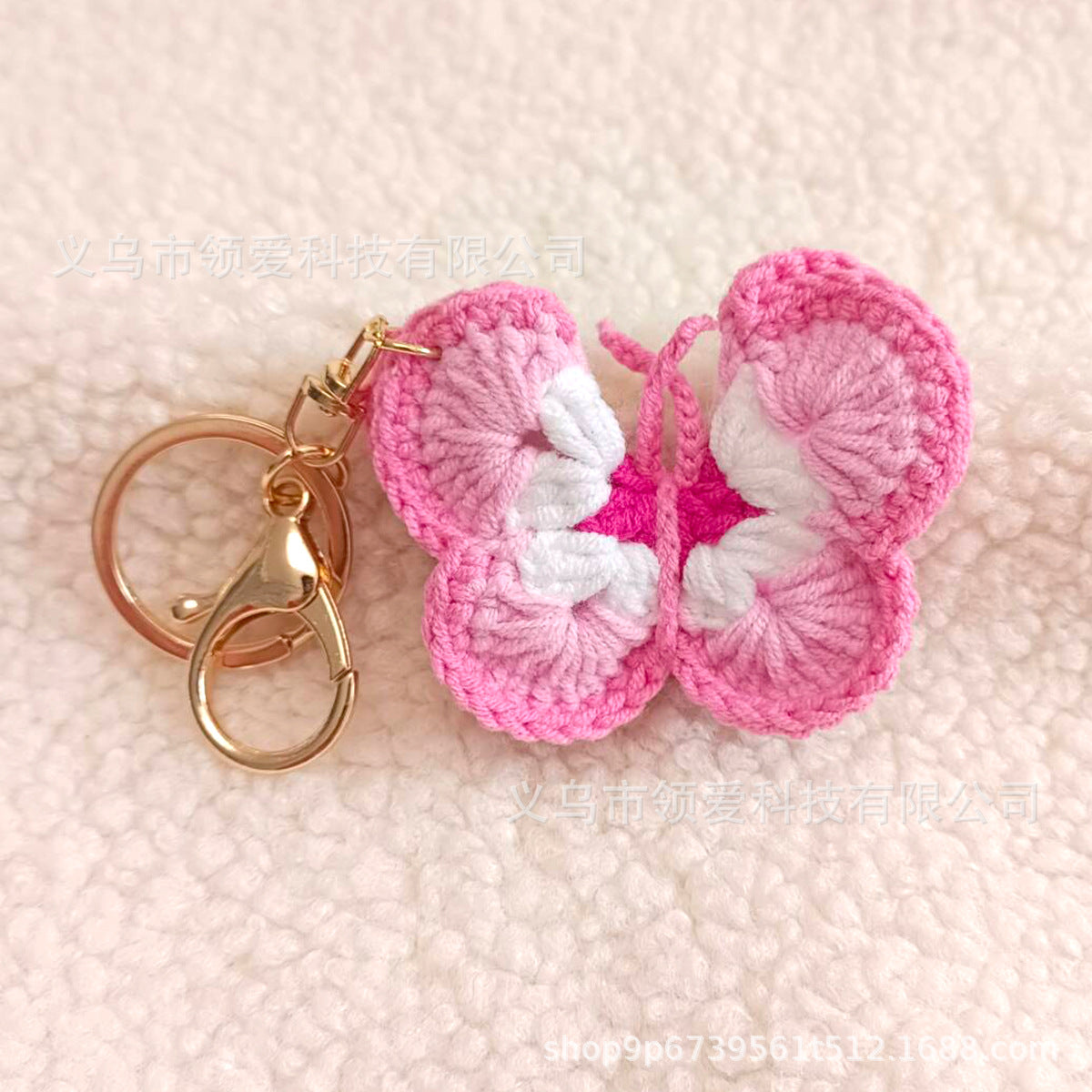 Wholesale Creative  Four-line Crocheted Butterfly  Accessory PendantKeychain
