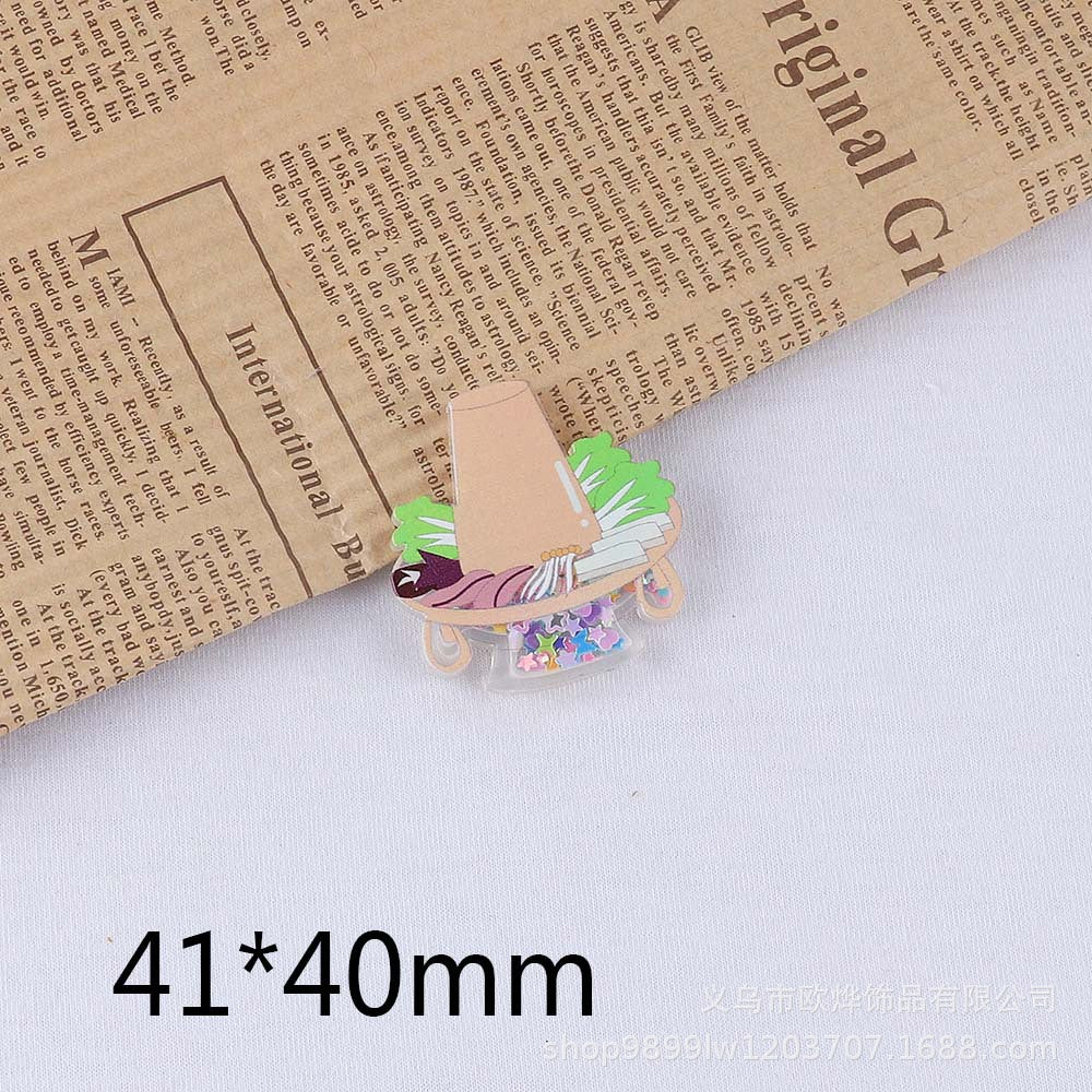 Wholesale 10pcs Cartoon Christmas Cube Hot Pot Quicksand Ornament Accessories DIY Patch FlatBack