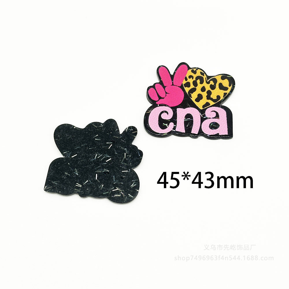 Wholesale 10pcs New Acrylic Powder Cartoon DIY Jewelry Accessories FlatBack