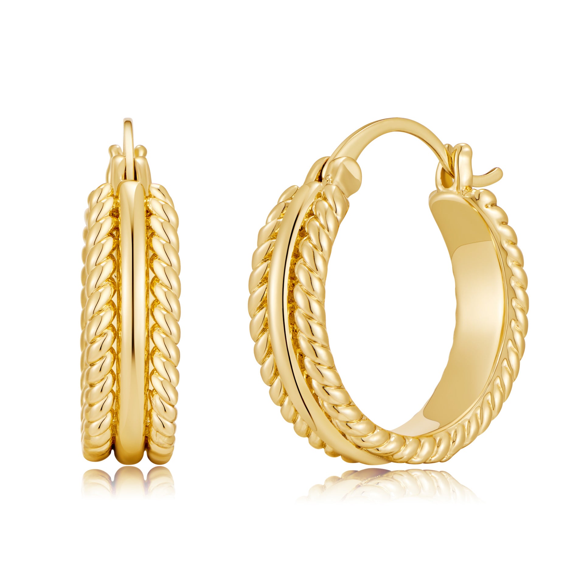 Wholesale Flower ing circular double-layer earrings