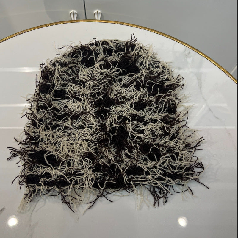 Wholesale Autumn Winter Acrylic Knitted Wool Monkey Fur Hat