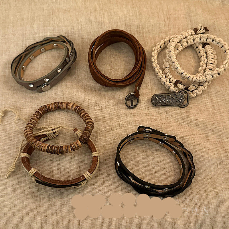 Wholesale Cowhide Woven Bohemian Style Bracelet