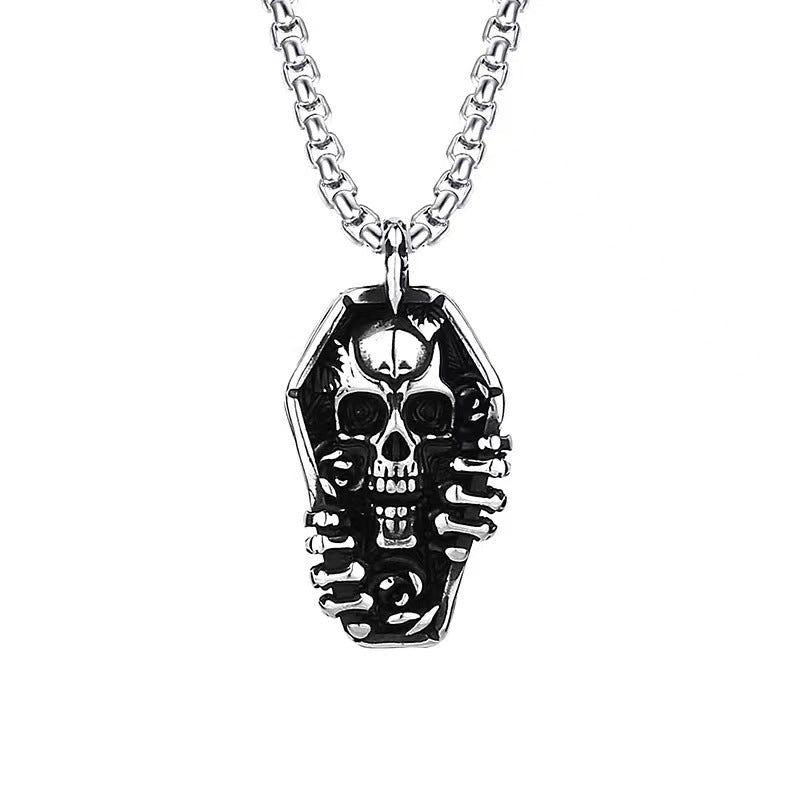 Wholesale Fashion  Hip-Hop Necklace for Men, Personalized Punk Style Steel Chain Pendan