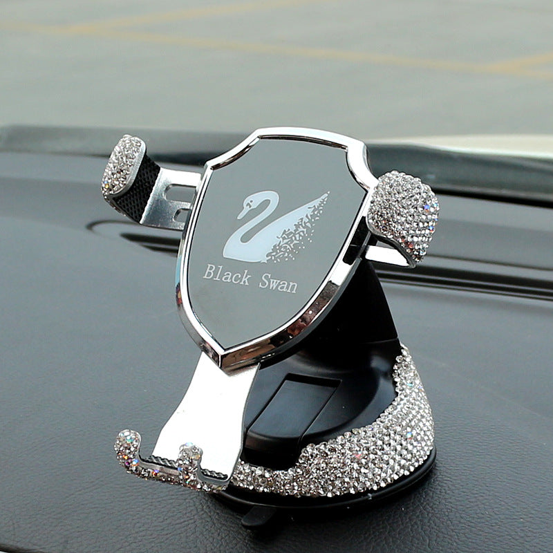 Wholesale Car Dual-use Suction Cup Fixed Diamond Bracket Plastic Mobile Phone Holder