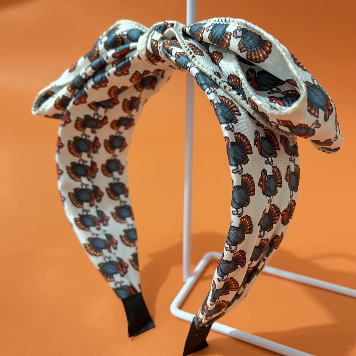 Wholesale Fabric Thanksgiving Pumpkin Maple Leaf Turkey Bow Headband