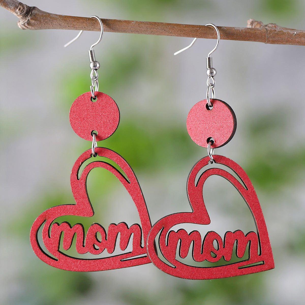 Wholesale MOM flower heart disc stitching pendant