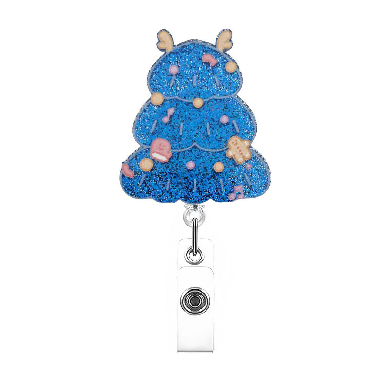 Wholesale Acrylic Christmas Cartoon Badge Clip Christmas Tree Clip Badge Reels