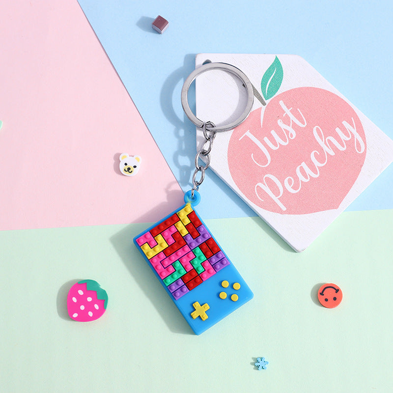Wholesale 20pcs PVC Keychain Tetris Game Console