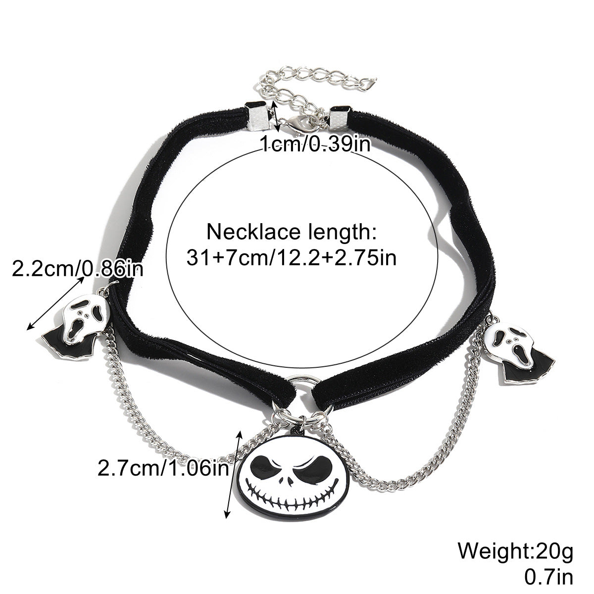 Wholesale Halloween Skull Pumpkin Zinc Alloy Necklace