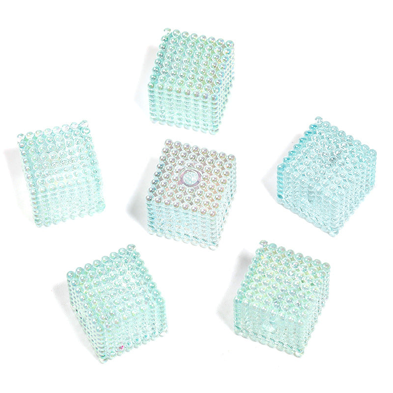 Wholesale 100pcs 16mm Acrylic Transparent Color Square Bead