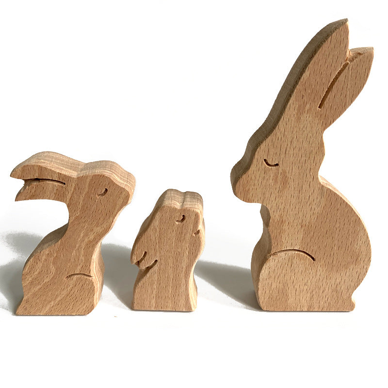 Wholesale of Mother's Day Animal Family Wooden Ornaments