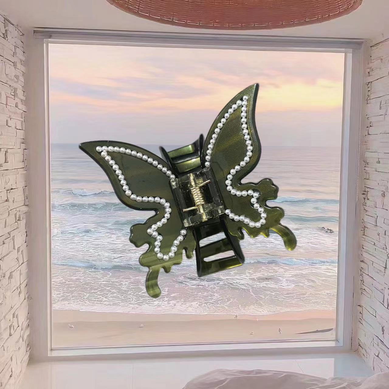 Wholesale Acetate Butterfly Gradient Hair Clips