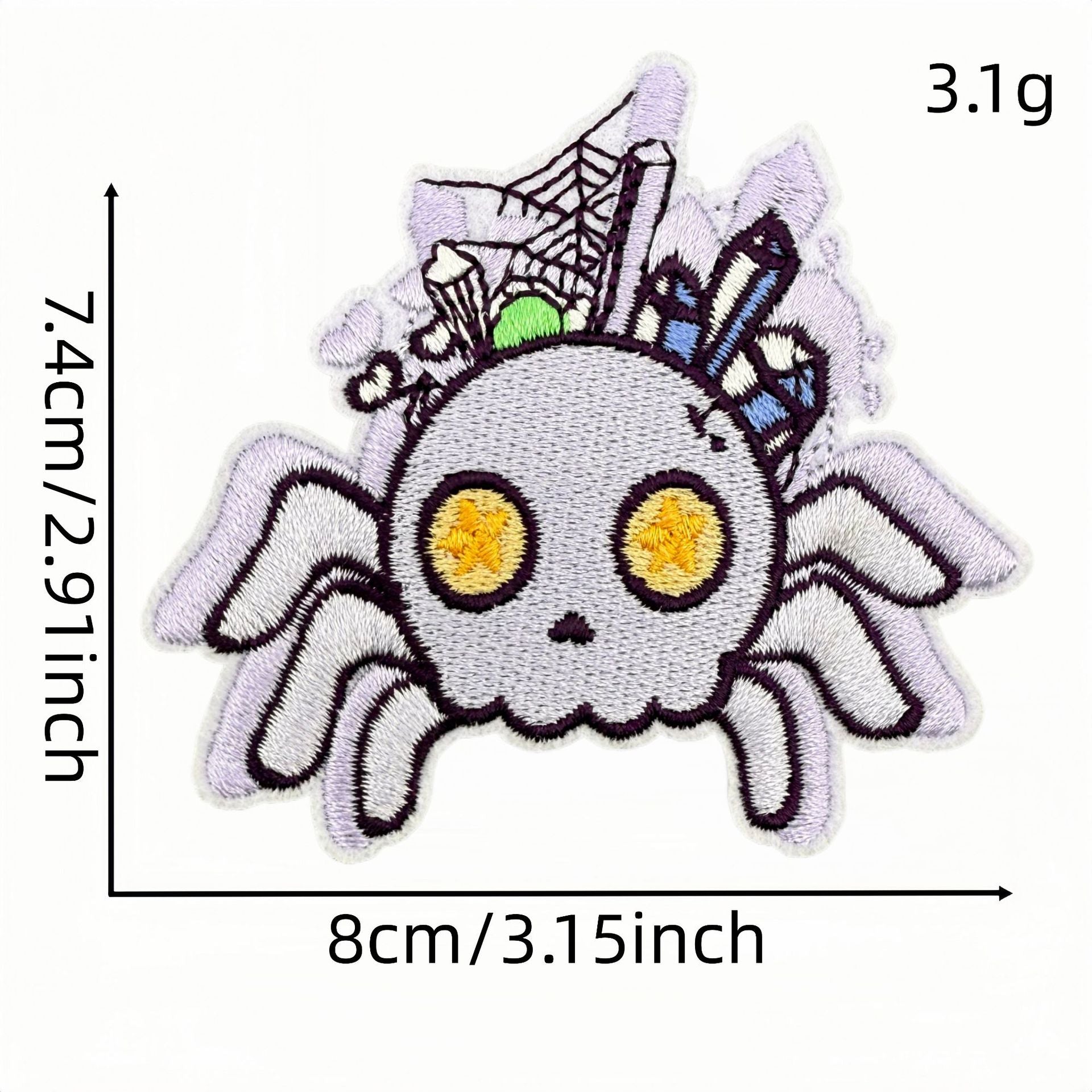 Wholesale Polyester Cartoon Skull Embroidered Patch Hot Melt Adhesive Backing DIY Clothing Bag Decorative Accessory Craft Supply