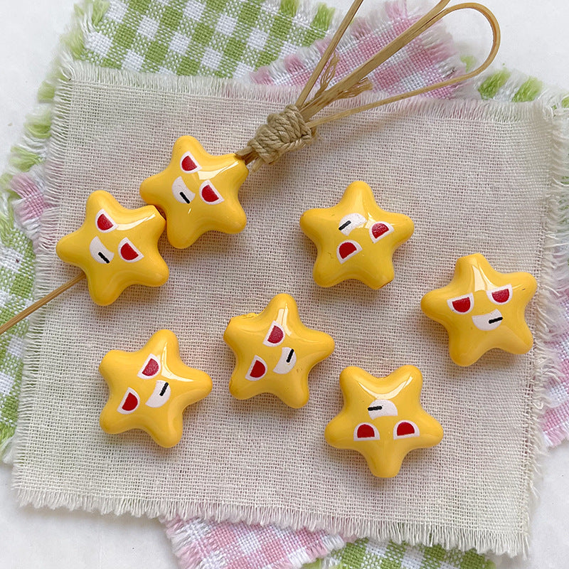 Wholesale 10pcs of auxiliary material printed square Acrylic Beads OLY Exclusive