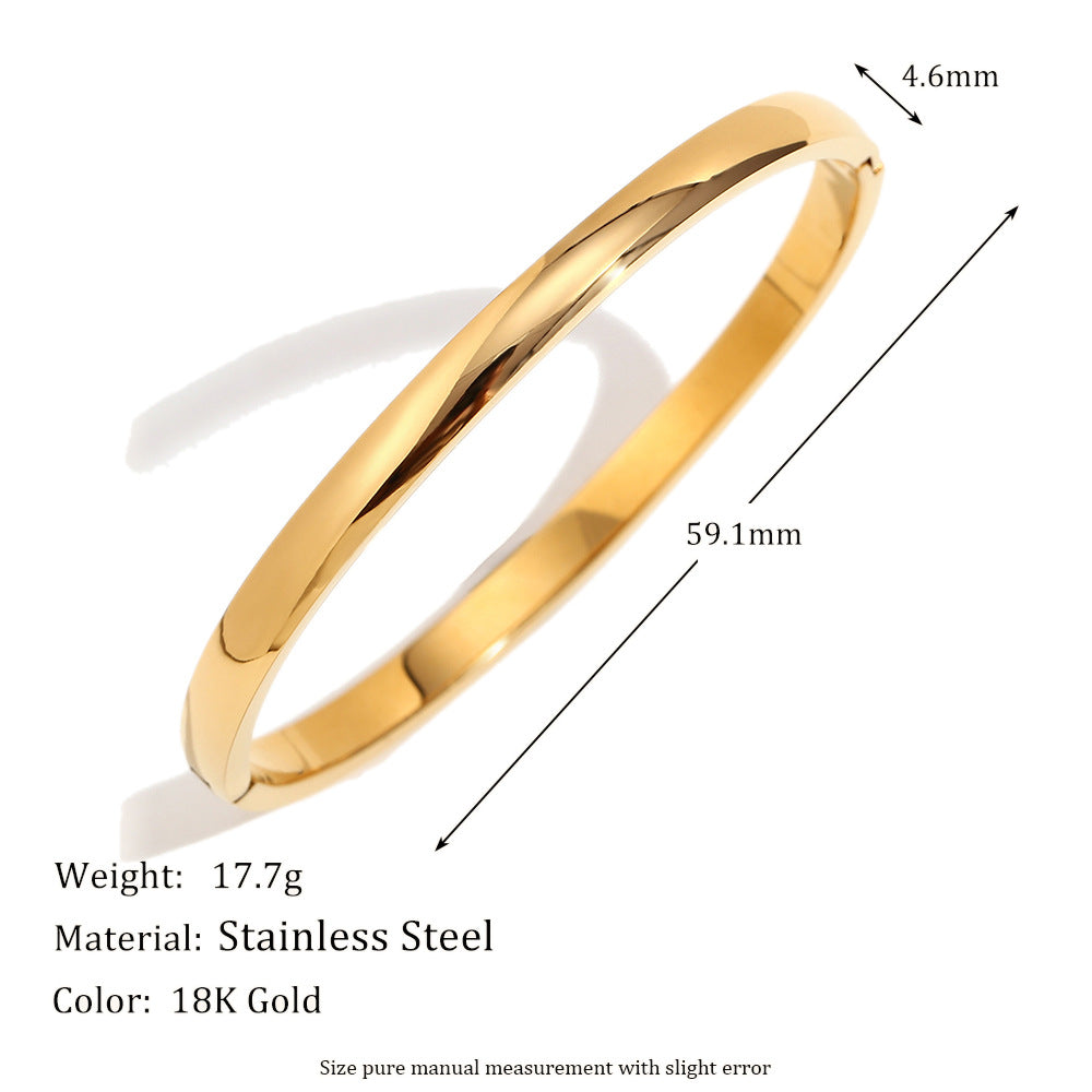 Wholesale 18K gold niche 4MM wide smooth bracelet
