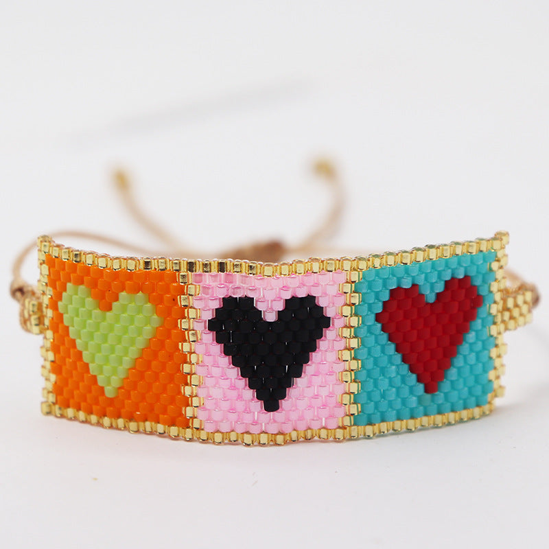 Wholesale New Valentine's Day Love Pattern Yuxing DB Antique Rice Beads MIYUKI Hand-woven Personalized Couple