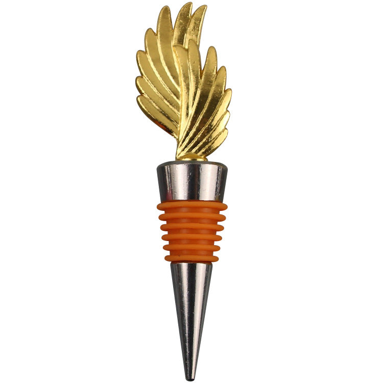 Wholesale DIY Gold Feather Zinc Alloy Red Wine Wine Stopper