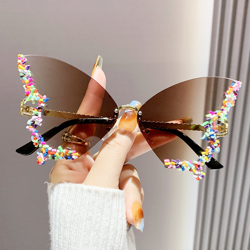 Wholesale Wedding Colorful Butterfly Party Sun Protection Glasses