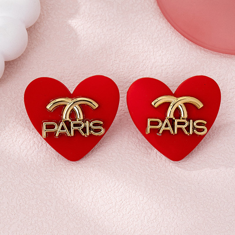 Wholesale Stylish French Retro Geometric Stud Earrings For Women Black Alloy Plated Finish Fashion Jewelry For Boutique Resale