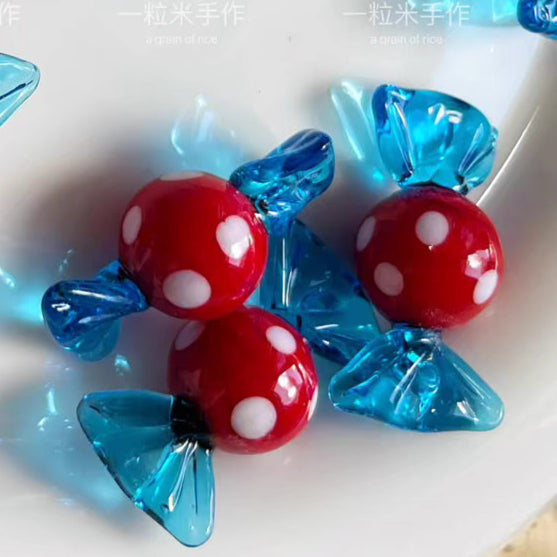 Wholesale Handmade glass polka dot candy beads