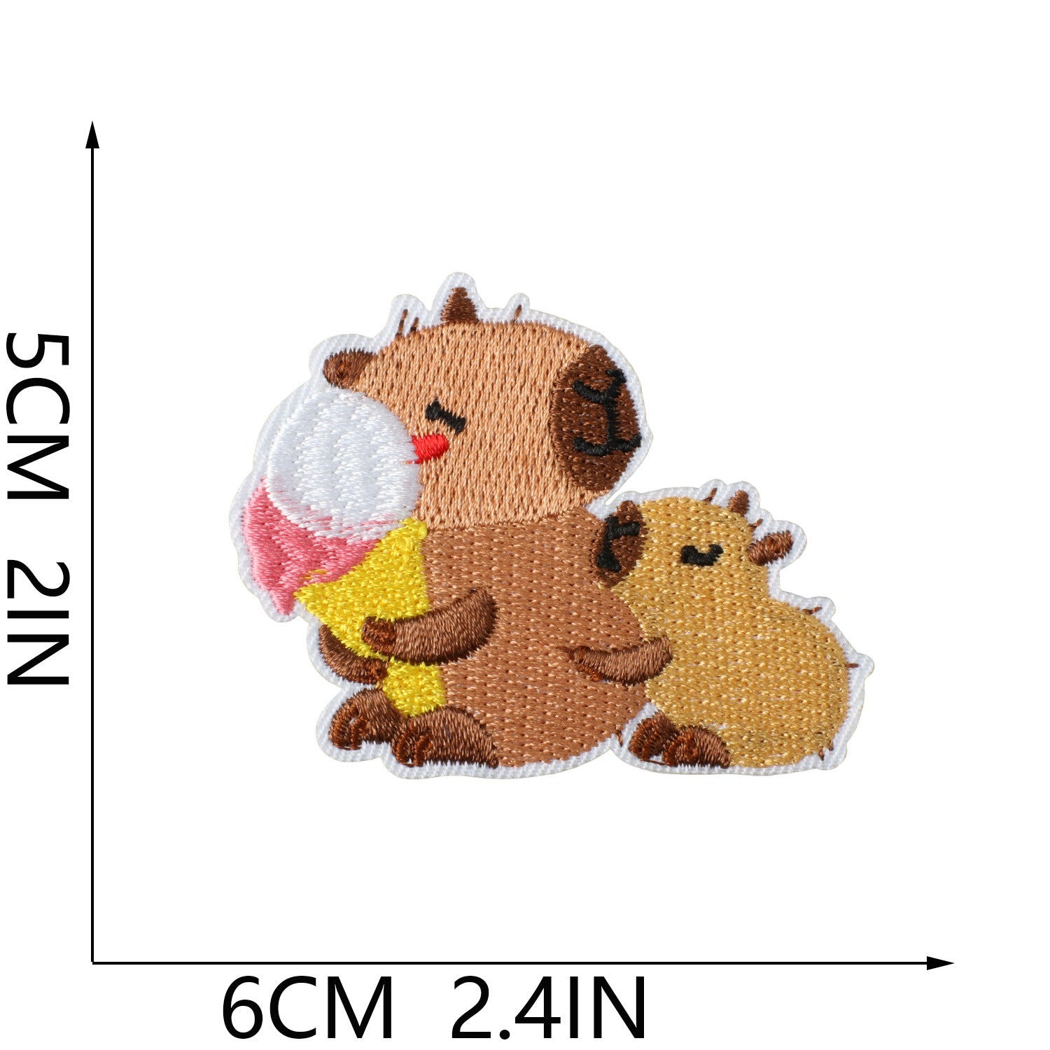Wholesale Cute Capybara Cartoon Sun Embroidery Patch Iron On Decorative Accent For Clothing Bags DIY Gift Resale
