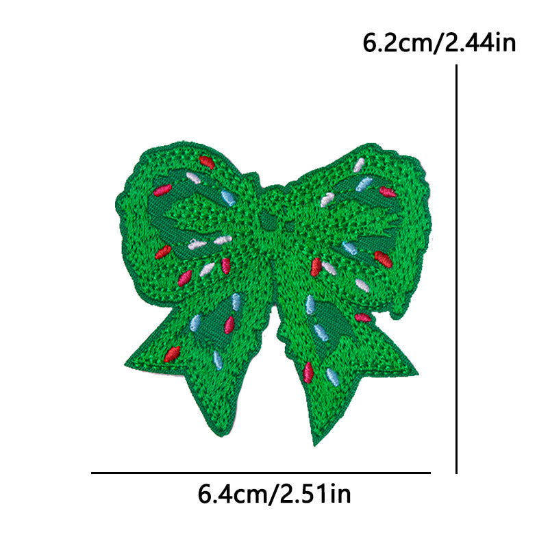 Wholesale Polyester Cartoon Christmas Letter Embroidered Patches For Clothing Hats Phone Cases DIY Decorative Accessory