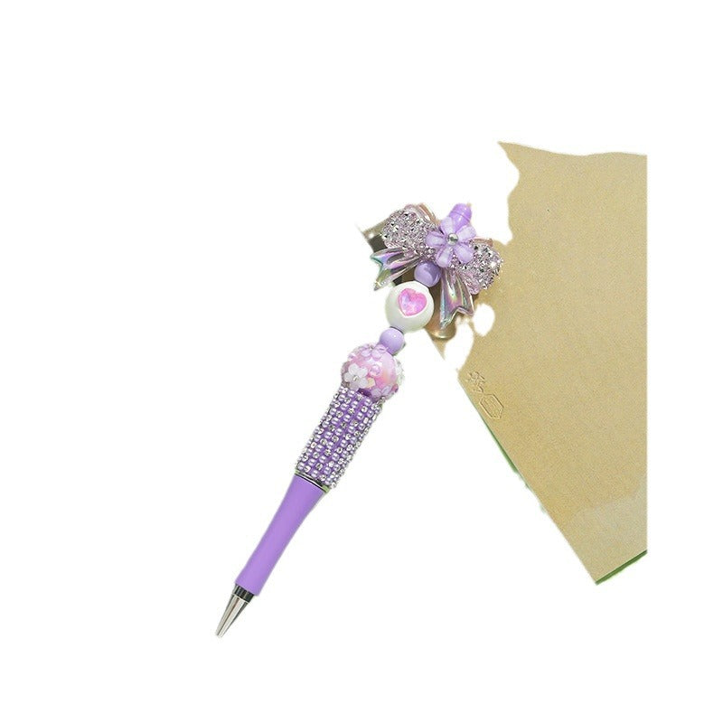 Wholesale Beaded Pens Colorful Handmade Beaded Twisting Flower Butterfly Ballpoint Pen